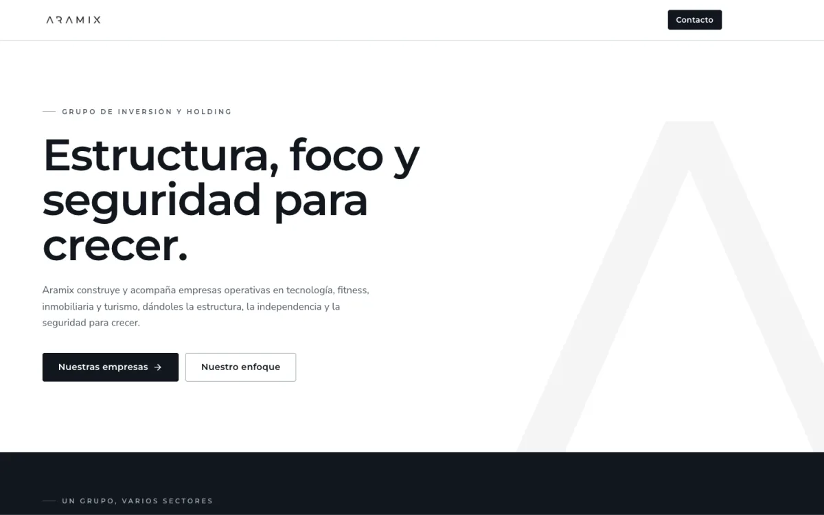 Aramix Pro website screenshot